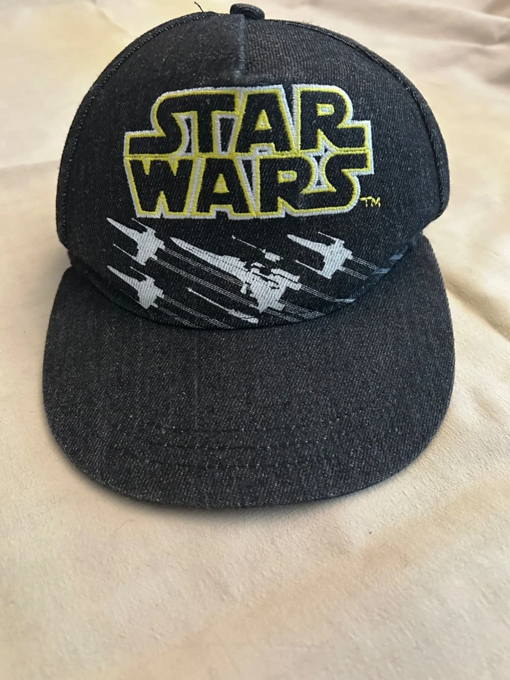 STAR WARS Youth Snapback Hat X-Wing Fighter Black Skull Underbill‎ Licensed